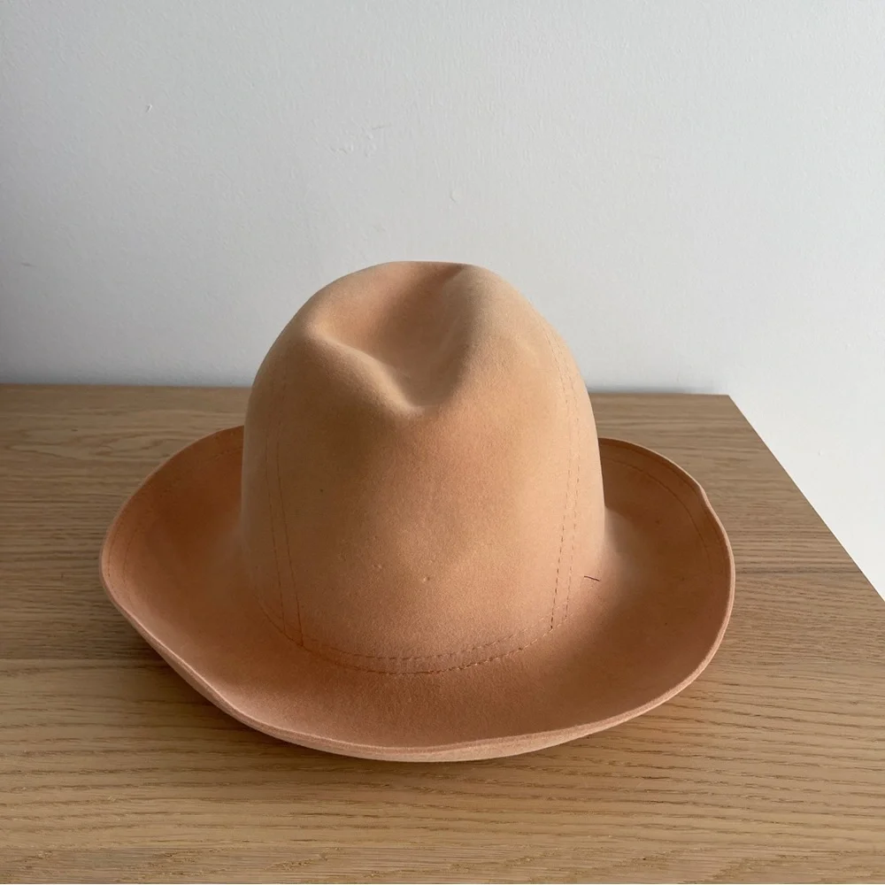 Vintage Borsalino women’s hat Tan Fedora Hat Made in Italy